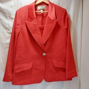 Spectra Haute Coeture Vintage Single Button Red Dress Blazer Size 16